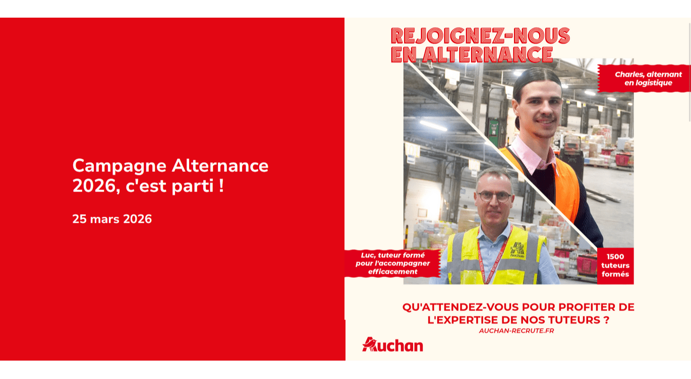 Alternance 2026 : 2 000 opportunités à saisir chez Auchan Retail